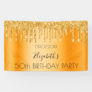 Birthday party gold glitter sparkle name Welcome Spandoek