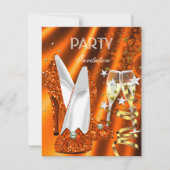 Birthday Party Gold Oranje Yellow Shoes Kaart (Voorkant)