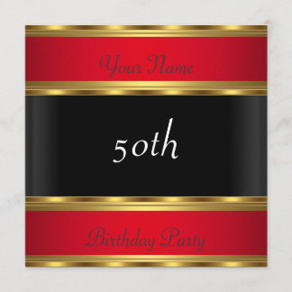 Birthday Party Gold Red Black Kaart