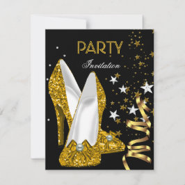 Birthday Party Gold Yellow Shoes Kaart