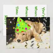 Birthday Party Golden Retriever Kaart (Voorkant / Achterkant)