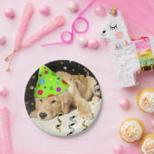 Birthday Party Golden Retriever Papieren Bordje (Feest)
