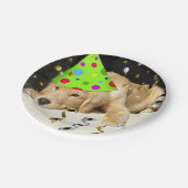 Birthday Party Golden Retriever Papieren Bordje (Gekanteld)