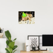 Birthday Party Golden Retriever Poster (Thuiskantoor)