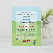 Birthday Party Golf Any Age Golfing Invitation Kaart (Staand voorkant)