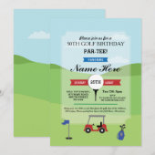 Birthday Party Golf Any Age Golfing Invitation Kaart (Voorkant / Achterkant)