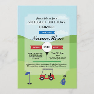 Birthday Party Golf Any Age Golfing Invitation Kaart