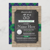 Birthday Party Golf Ball Any Age Golfing Invite Kaart (Voorkant / Achterkant)