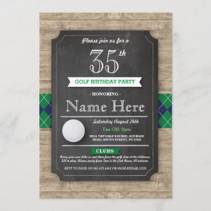 Birthday Party Golf Ball Any Age Golfing Invite Kaart