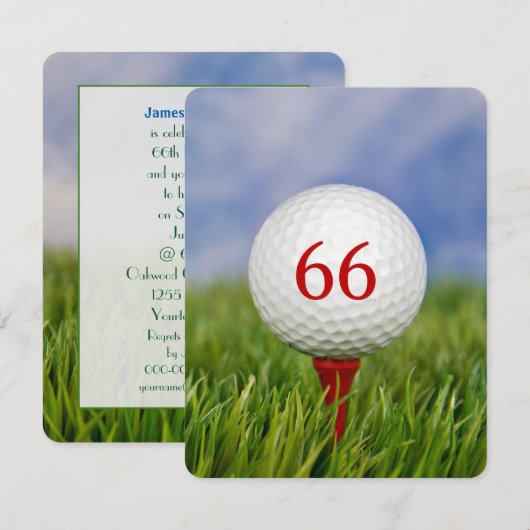 Birthday Party Golf thema voor elke leeftijd Kaart (Voorkant / Achterkant)