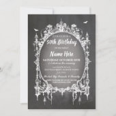 Birthday Party Gothic Lijst Invite Halloween Kaart (Voorkant)