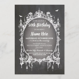 Birthday Party Gothic Lijst Invite Halloween Kaart