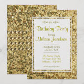 Birthday Party | Goudharsen Kaart (Voorkant / Achterkant)