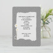 Birthday Party gray and pin dot Invitation Kaart (Staand voorkant)