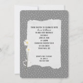Birthday Party gray and pin dot Invitation Kaart (Voorkant)