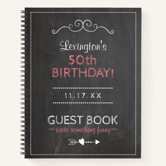 Birthday Party Guest Book Personalized | Notitieboek (Voorkant)