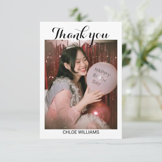 Birthday party Hartelijk dank Bedankkaart (Staand voorkant)