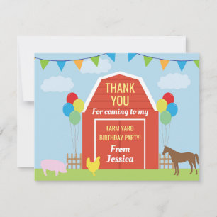 Birthday Party Hartelijk dank U nodigt het Boerder Kaart