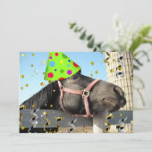 Birthday Party Horse Invite Kaart (Staand voorkant)