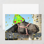Birthday Party Horse Invite Kaart (Voorkant / Achterkant)