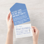 Birthday party in één uitnodiging (Afscheurbaar)