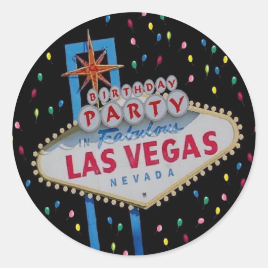 Birthday Party in Fabulous Las Vegas Sticker (Voorkant)