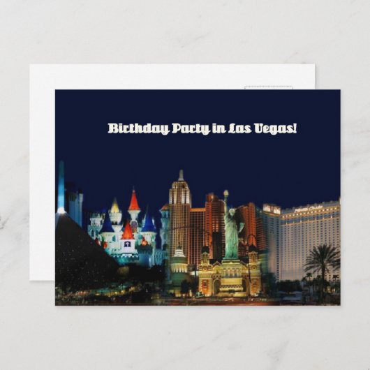 Birthday Party in Las Vegas Briefkaart (Voorkant / Achterkant)