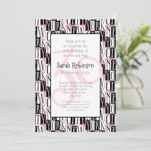 Birthday Party in New York City Photo Template Kaart (Staand voorkant)