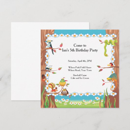 Birthday Party in Park Kaart (Voorkant / Achterkant)