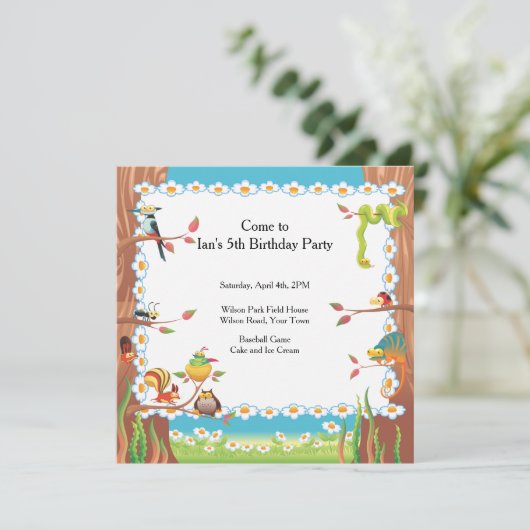 Birthday Party in Park Kaart (Staand voorkant)