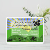 Birthday Party in the park nodigde uit Kaart (Staand voorkant)