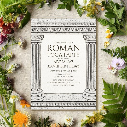 Birthday Party Investition with Ancient Rome Theme Kaart