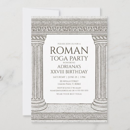 Birthday Party Investition with Ancient Rome Theme Kaart (Voorkant)