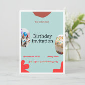Birthday Party invitation (Staand voorkant)