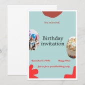 Birthday Party invitation (Voorkant / Achterkant)