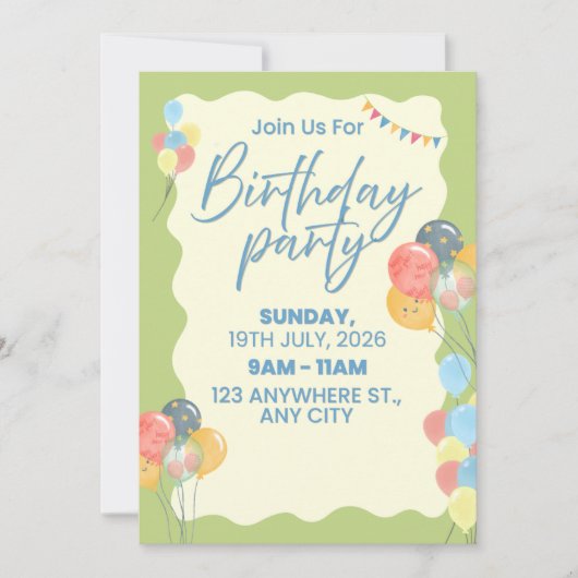Birthday Party Invitation (Voorkant)