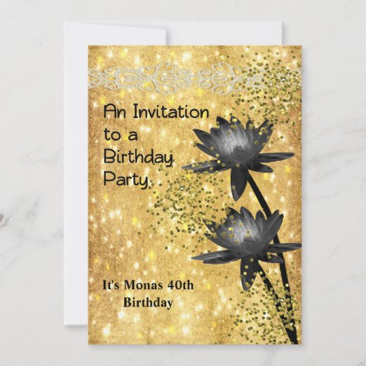 Birthday Party Invitation 40th Birthday Vrouw Kaart (Voorkant)