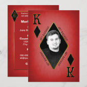 Birthday Party Invitation, 60th, Poker Kaart, Foto Kaart (Voorkant / Achterkant)