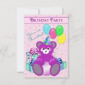 BIRTHDAY PARTY INVITATION - ADD CHILD'S AGE/TEDDY KAART (Voorkant)