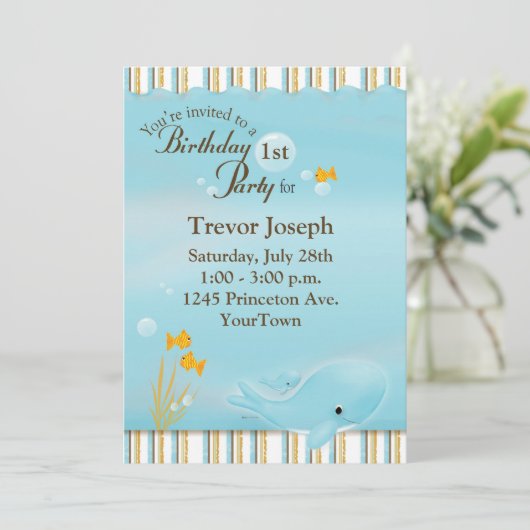 Birthday Party Invitation Beach of Pool Kaart (Staand voorkant)