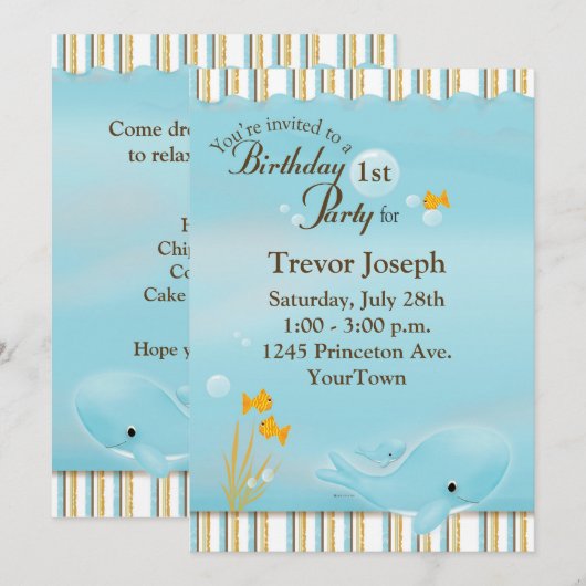 Birthday Party Invitation Beach of Pool Kaart (Voorkant / Achterkant)