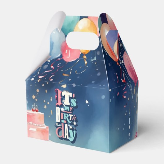 Birthday Party Invitation Bedankdoosjes (Achterkant)