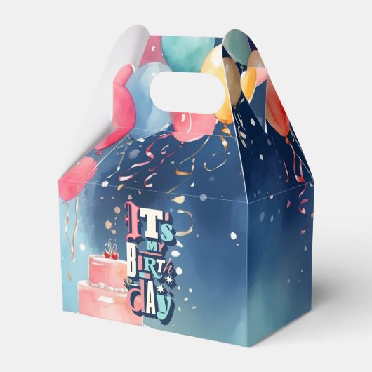 Birthday Party Invitation Bedankdoosjes (Voorkant Zijde)