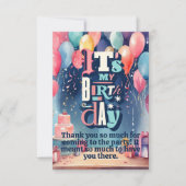 Birthday Party Invitation Bedankkaart (Voorkant)