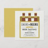 Birthday Party Invitation Beer Tasting Kaart (Voorkant / Achterkant)