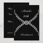 Birthday Party Invitation Best Simple Black Kaart (Voorkant / Achterkant)