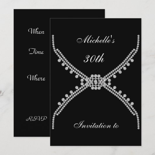 Birthday Party Invitation Best Simple Black Kaart (Voorkant / Achterkant)