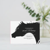 Birthday Party Invitation Black Arabian Horse Kaart (Staand voorkant)