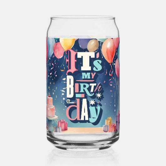 Birthday Party Invitation Blikvorm Glas (Achterkant)