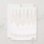 Birthday Party Invitation Blue and Cream Cake Kaart (Achterkant)